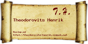 Theodorovits Henrik névjegykártya